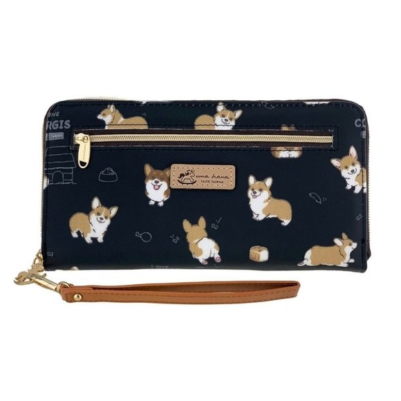 Uma Hana Handbags - Waterproof Corgi Puppy Zipper Wristlet Long Wallet